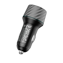 Заредете изображение във визуализатора на галерията – Borofone Car charger BZ21 Brilliant - USB + Type C - QC 3.0 PD 48W black
