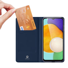 Заредете изображение във визуализатора на галерията – Dux Ducis Skin Pro case for Samsung Galaxy A14 5G flip cover card wallet stand blue

