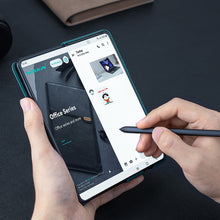 Заредете изображение във визуализатора на галерията – Nillkin Qin Leather Pro Case for Samsung Galaxy Z Fold 4 cover with camera cover and pen holder green
