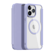 Заредете изображение във визуализатора на галерията – iPhone 15 Pro Magnetic MagSafe Flip Case Dux Ducis Skin X Pro - Purple
