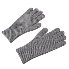 Заредете изображение във визуализатора на галерията – Braided telephone gloves with cut-outs for fingers - gray
