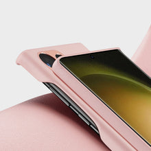 Заредете изображение във визуализатора на галерията – Dux Ducis Grit case for Samsung Galaxy S23 Ultra elegant cover made of artificial leather MagSafe pink
