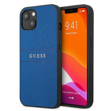 Заредете изображение във визуализатора на галерията – Guess GUHCP13MPSASBBL iPhone 13 6,1" niebieski/blue Saffiano Strap
