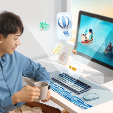 Заредете изображение във визуализатора на галерията – Ugreen KU101 Bluetooth/USB-C Wireless Mechanical Keyboard with Backlight - Blue
