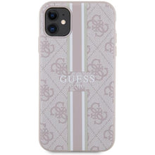 Заредете изображение във визуализатора на галерията – Guess GUHMN61P4RPSP iPhone 11 / Xr pink/pink hardcase 4G Printed Stripes MagSafe
