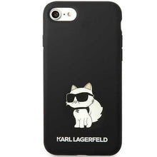 Заредете изображение във визуализатора на галерията – Karl Lagerfeld KLHCI8SNCHBCK iPhone 7/8/ SE 2020/2022 hardcase black/black Silicone Choupette

