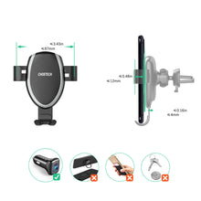 Заредете изображение във визуализатора на галерията – Choetech gravity car holder with built-in wireless charger black (T536-S)
