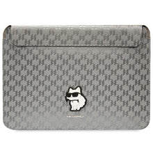 Заредете изображение във визуализатора на галерията – Original KARL LAGERFELD Laptop Sleeve Saffiano Monogram Choupette KLCS14SAKHPCG 14 inches silver

