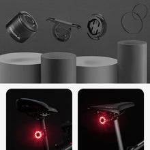 Заредете изображение във визуализатора на галерията – Wozinsky LED rear bicycle light with micro USB red light 5 modes black (WRBLB2)
