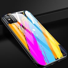 Заредете изображение във визуализатора на галерията – Color Glass Case Durable Cover with Tempered Glass Back and camera cover iPhone XS / iPhone X pattern 1
