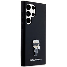Заредете изображение във визуализатора на галерията – Karl Lagerfeld Silicone Ikonik Metal Pin case for Samsung Galaxy S23 Ultra - black
