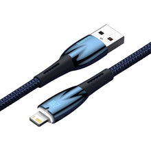 Заредете изображение във визуализатора на галерията – BASEUS cable USB A to Apple Lightning 8-pin 2,4A Glimmer Series CADH000303 2m blue
