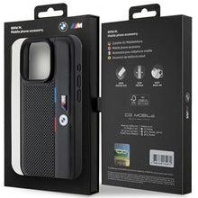 Заредете изображение във визуализатора на галерията – BMW Perforated Tricolor Line case for iPhone 15 Pro - black
