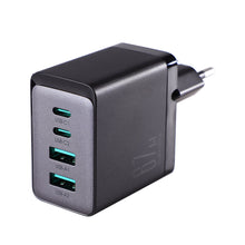 Заредете изображение във визуализатора на галерията – Joyroom charger GaN 67W 4 ports (2x USB, 2x USB C) black (TCG02) + cable USB C - USB C 100W 1.2m
