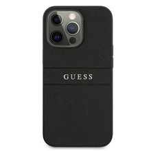 Заредете изображение във визуализатора на галерията – Guess GUHCP13LPSASBBK iPhone 13 Pro / 13 6,1" czarny/black Saffiano Strap

