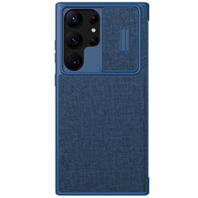 Заредете изображение във визуализатора на галерията – Nillkin Qin Cloth Pro Case Cover for Samsung Galaxy S23 Ultra Cover with Flip Camera Cover blue

