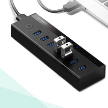 Заредете изображение във визуализатора на галерията – Ugreen multifunctional HUB 7in1 USB-A - 7xUSB-A 5Gb/s black (US219)
