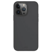 Заредете изображение във визуализатора на галерията – Uniq Lino Hue iPhone 15 Pro Max 6.7" case Magclick Charging gray/charcoal gray
