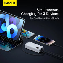 Заредете изображение във визуализатора на галерията – Baseus Adaman2 power bank with digital display 2x USB-A / 1x USB-C 10000mAh 30W - white
