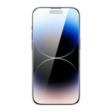Заредете изображение във визуализатора на галерията – Baseus Full Screen Tempered Glass for iPhone 14 Pro Max with Speaker Cover 0.3mm + Mounting Frame
