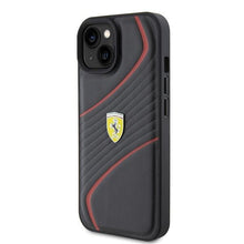 Заредете изображение във визуализатора на галерията – Ferrari FEHCP15SPTWK iPhone 15 6.1" black/black hardcase Twist Metal Logo
