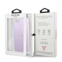 Заредете изображение във визуализатора на галерията – Guess GUHCI8PSASBPU iPhone 7/8 / SE 2020 / SE 2022 hardcase purple/purple Saffiano Hot Stamp &amp; Metal Logo
