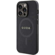 Заредете изображение във визуализатора на галерията – Original Case GUESS hardcase Saffiano MagSafe GUHMP14XPSAHMCK for Iphone 14 Pro Max black
