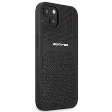 Заредете изображение във визуализатора на галерията – AMG AMHCP13MOSDBK iPhone 13 6.1" black/black hardcase Leather Curved Lines
