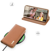 Заредете изображение във визуализатора на галерията – Dux Ducis Hivo Case for Samsung Galaxy S23 Ultra Flip Cover Wallet Stand RFID Blocking Brown

