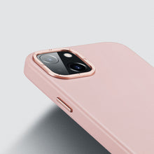 Заредете изображение във визуализатора на галерията – Dux Ducis Grit Leather Case for iPhone 14 Plus Elegant Faux Leather Cover (MagSafe Compatible) Pink
