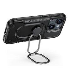 Заредете изображение във визуализатора на галерията – Joyroom Dual Hinge case for iPhone 14 armored case with a stand and a ring holder black
