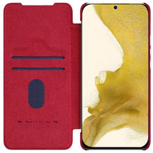 Заредете изображение във визуализатора на галерията – Nillkin Qin Leather Pro Case for Samsung Galaxy S23+ flip cover camera cover red
