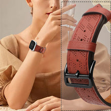 Заредете изображение във визуализатора на галерията – Strap Leather Leather strap for Apple Watch Ultra, SE, 8, 7, 6, 5, 4, 3, 2, 1 (49, 45, 44, 42 mm) band bracelet red
