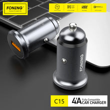 Заредете изображение във визуализатора на галерията – Foneng Car charger C15 - USB - 20W 4A silver
