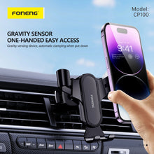 Заредете изображение във визуализатора на галерията – Foneng Car holder CP100 gravity to air vent black
