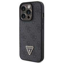 Заредете изображение във визуализатора на галерията – Original Case GUESS - hardcase Leather 4G Diamond Triangle GUHCP15XP4TDPK for Iphone 15 Pro Max Black
