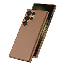 Заредете изображение във визуализатора на галерията – Dux Ducis Grit case for Samsung Galaxy S23 Ultra elegant cover made of artificial leather MagSafe brown

