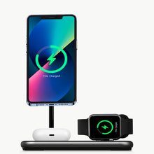 Заредете изображение във визуализатора на галерията – Choetech MFM MFi charger/inductive charging station 3in1 iPhone 12/13/14, AirPods Pro, Apple Watch gray (T589-F)
