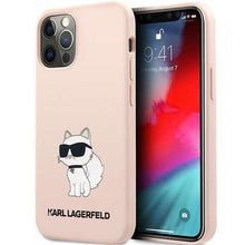 Заредете изображение във визуализатора на галерията – Karl Lagerfeld KLHCP12MSNCHBCP iPhone 12 /12 Pro 6.1" hardcase pink/pink Silicone Choupette
