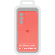 Заредете изображение във визуализатора на галерията – Vennus Silicone Heart Case for Samsung Galaxy S22 design 1 coral
