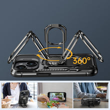 Заредете изображение във визуализатора на галерията – Joyroom Dual Hinge case for iPhone 14 Plus armored case with a stand and a ring holder black

