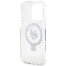 Заредете изображение във визуализатора на галерията – Original Pouch KARL LAGERFELD Ring Stand Choupette Head MagSafe KLHMP15XHMRSCHH for Iphone 15 Pro Max White
