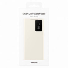 Заредете изображение във визуализатора на галерията – Samsung Smart View Wallet Case for Samsung Galaxy S23 Ultra Cover with Smart Flip Window Card Wallet Cream (EF-ZS918CUEGWW)

