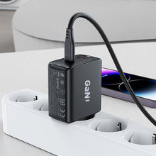 Заредете изображение във визуализатора на галерията – Fast charger GaN 35W PD 2x USB C Acefast A49 - black
