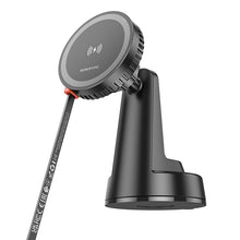 Заредете изображение във визуализатора на галерията – Borofone Car holder BH208 Mona magnetic with induction charging with Type C cable to dashboard black

