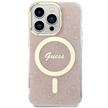 Заредете изображение във визуализатора на галерията – Original Case GUESS hardcase 4G MagSafe GUHMP14LH4STP for Iphone 14 Pro pink
