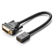 Заредете изображение във визуализатора на галерията – Ugreen cable adapter cable DVI (male) - HDMI (female) 0.15m black (20118)
