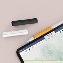 Заредете изображение във визуализатора на галерията – Stoyobe Silicone Holder Set of Silicone Holders for Apple Pencil 1 / Apple Pencil 2 / Huawei M-Pencil Orange+Black+White (3 Pack)
