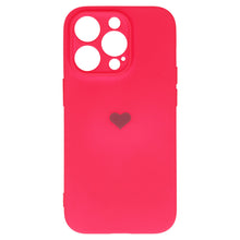 Заредете изображение във визуализатора на галерията – Vennus Silicone Heart Case for Iphone 14 Pro design 1 fuchsia
