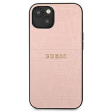 Заредете изображение във визуализатора на галерията – Guess GUHCP13SPCRBPI iPhone 13 mini 5,4" różowy/pink Croco Strap Collection
